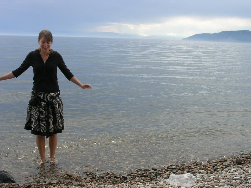 Steph Paddling in Lake Baikal