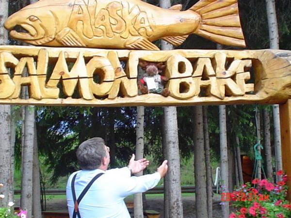 Fairbanks (Margaret at the Salmon Bake) June 19, 2006