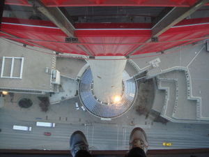 The view down from the Calgary Tower
