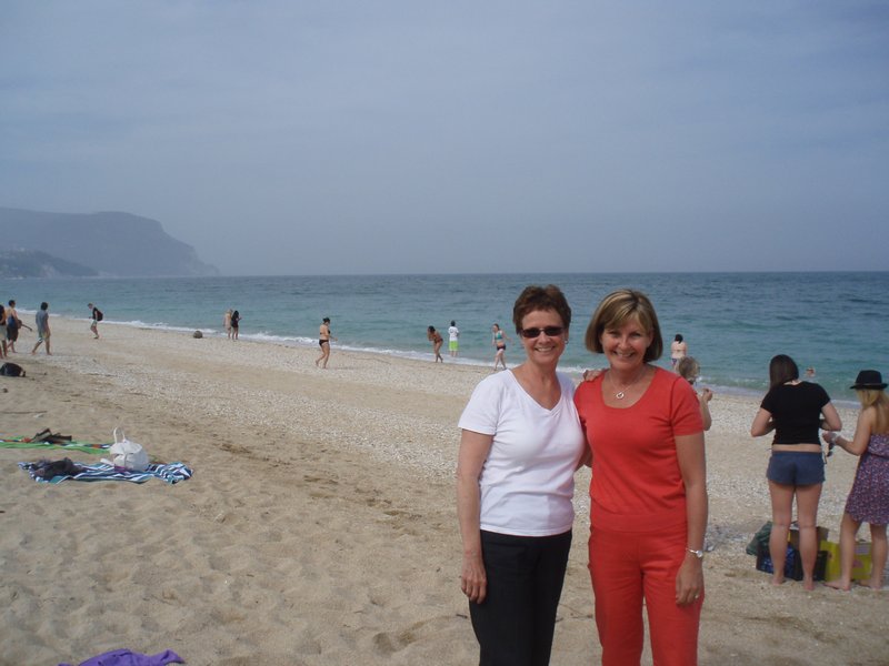 Deb and I at the beach, April 8