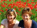 Deb and I resting by a spectacular field of poppies