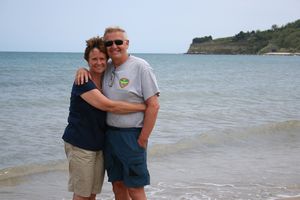 Terry and I at a beach in Ortona