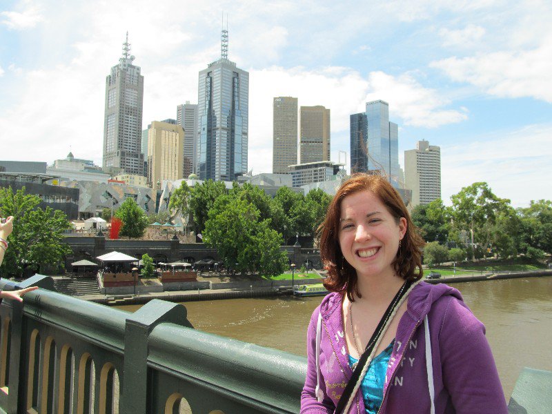 Me on the bridge spanning the Yarra River