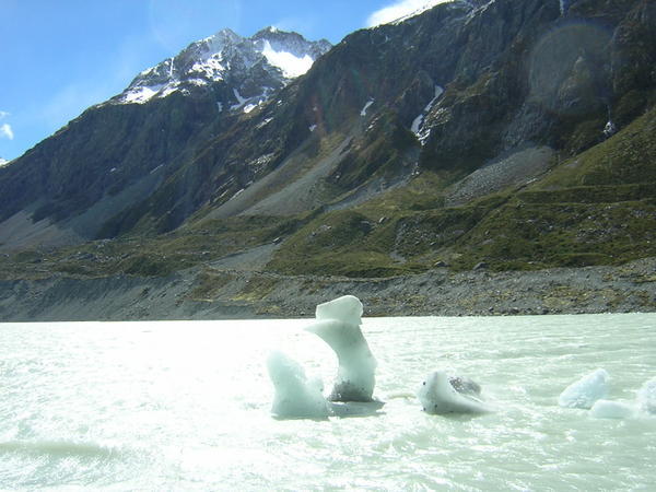Hooker glacier terminal lake
