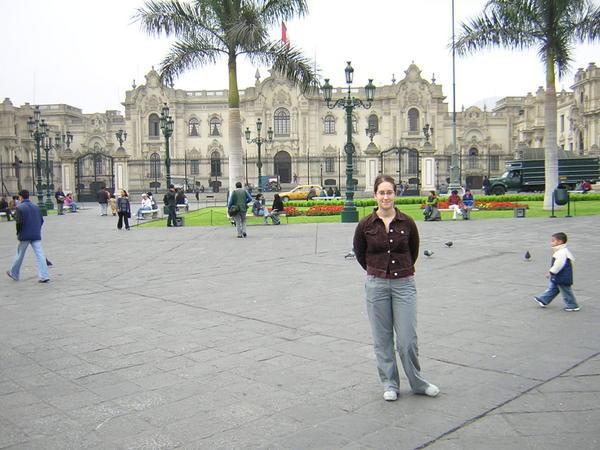 In front of the presidential palace