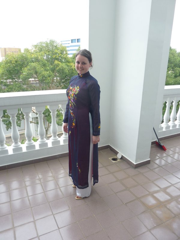 Me in my tradtional vietnamese dress