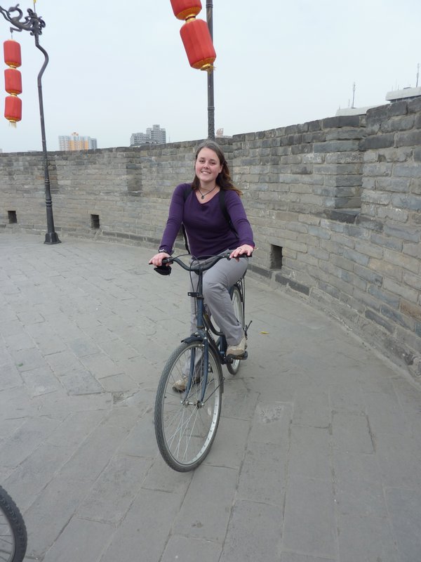 Bike riding on the wall at Xi'an