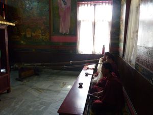 Inside the Buddhist temple in Kathmandu