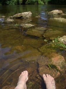 Feet in River!