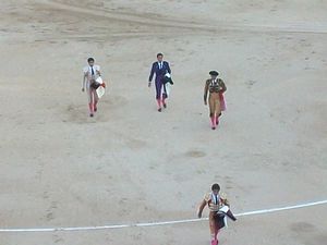 Matadors after the corrida de toros