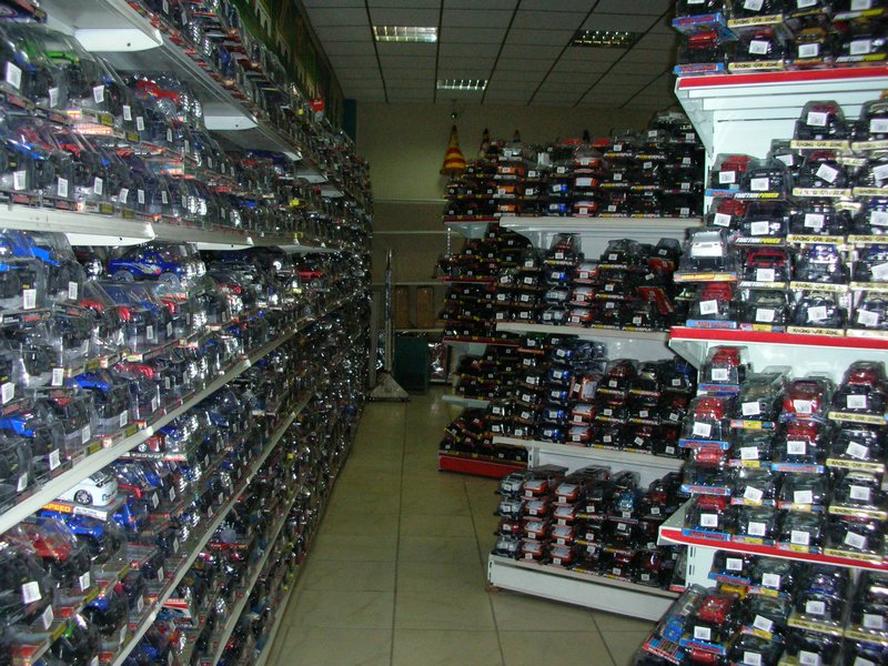 The toy section - toy cars are very popular