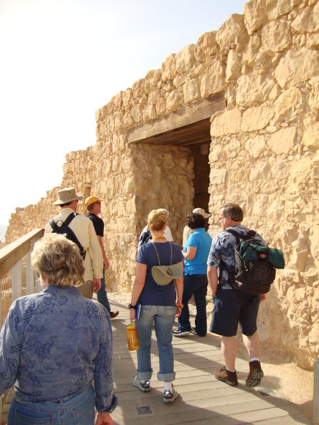 Entering the gate at Masada