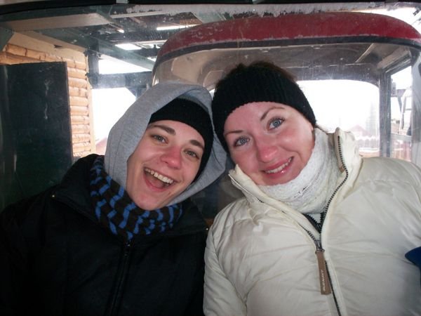 Jennie & I on ski lift in Lutson