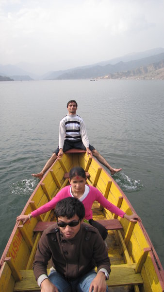 From back to front, Ramji, Shanti and Chiran