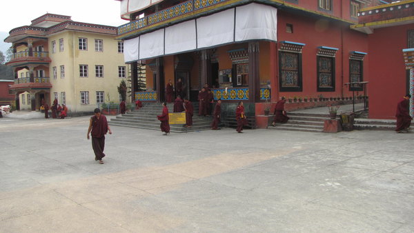 Monks leaving the Gompa 