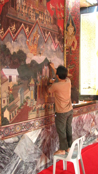 Restauration of painting on fabric