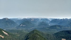 Shrouded Mt Rainier from High Rock Lookout