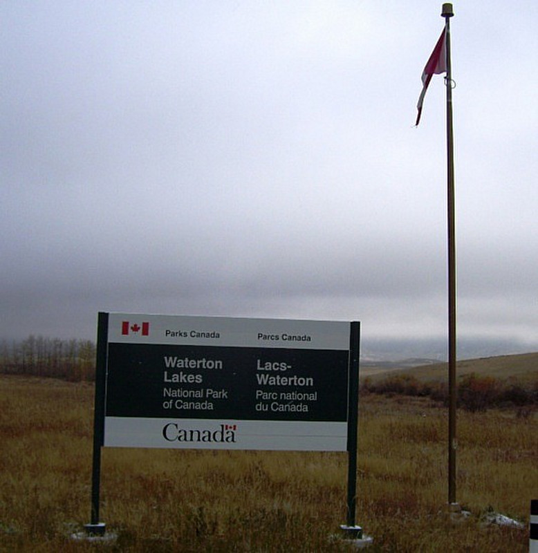 The Waterton Lakes sign