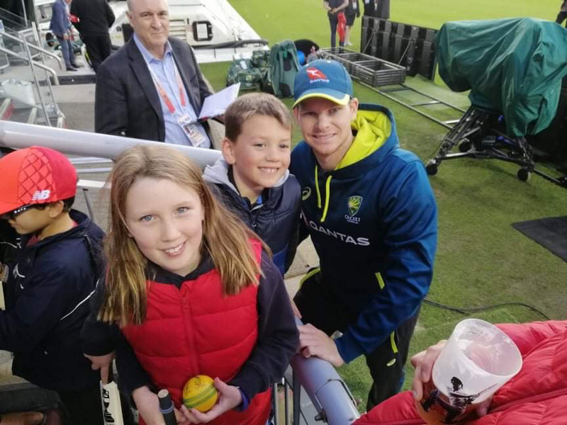 Steve Smith with Ned and Lara