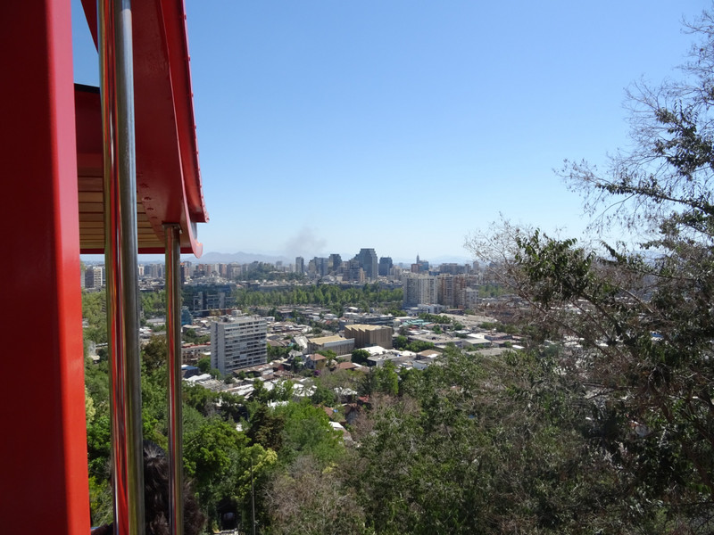 Funicular ride to the top of Cerro San Cristobal