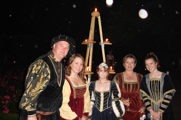 The Gang in Baroque Costumes