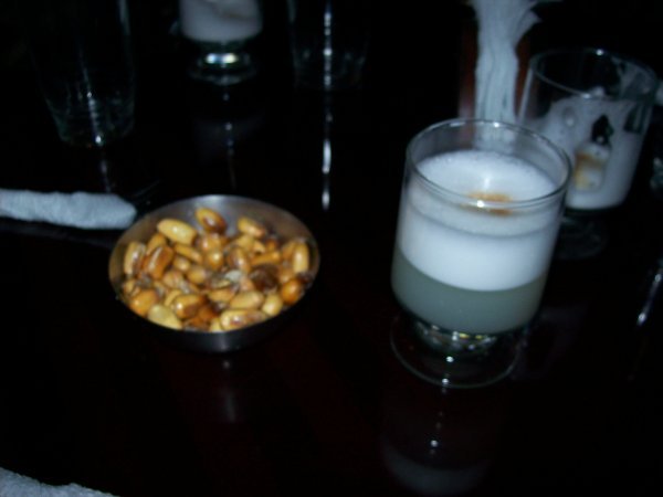 Canchitas and Pisco Sour