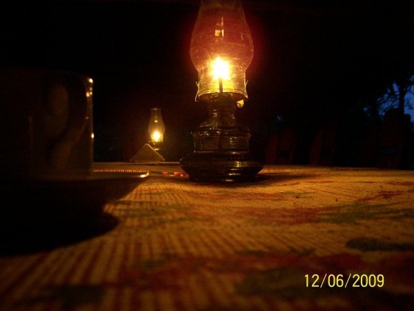 Eating by lantern light