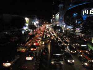 traffic at night in BKK