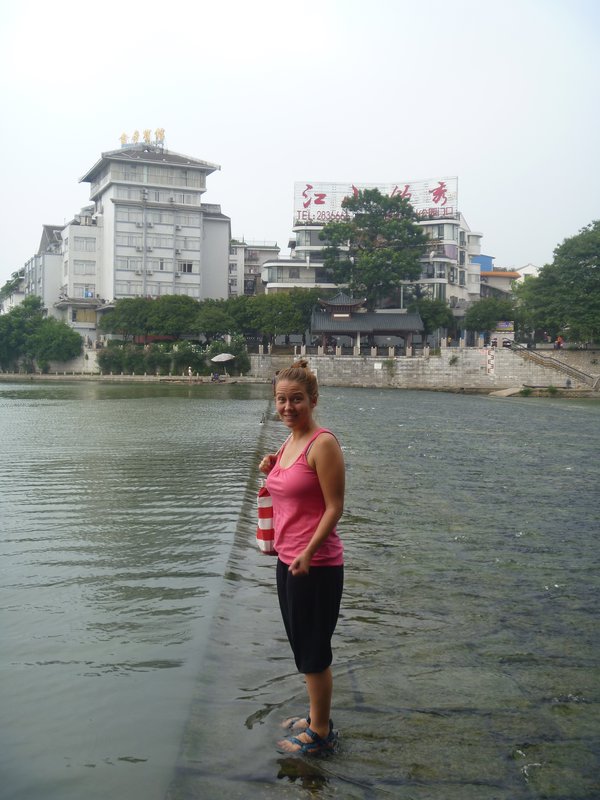 Crossing the river in Guilin