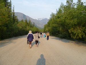 Walking to the hot springs