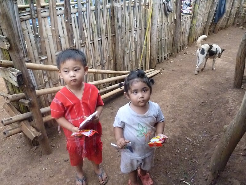 Very happy children in the village