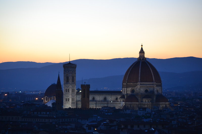 The Duomo at sunset from Piazzale Michaelangelo