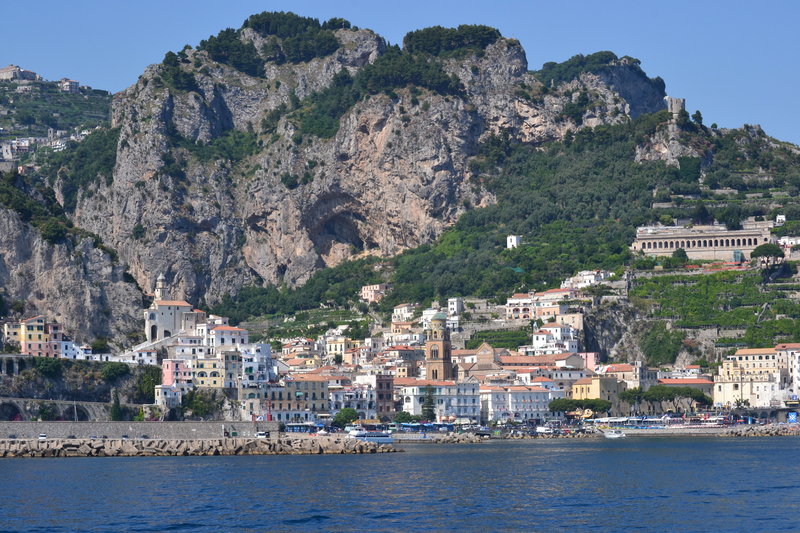 Amalfi Town view from ferry