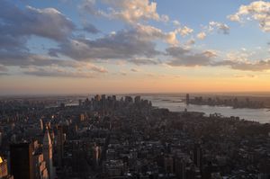 NY skyline during sunset from Empire State Building