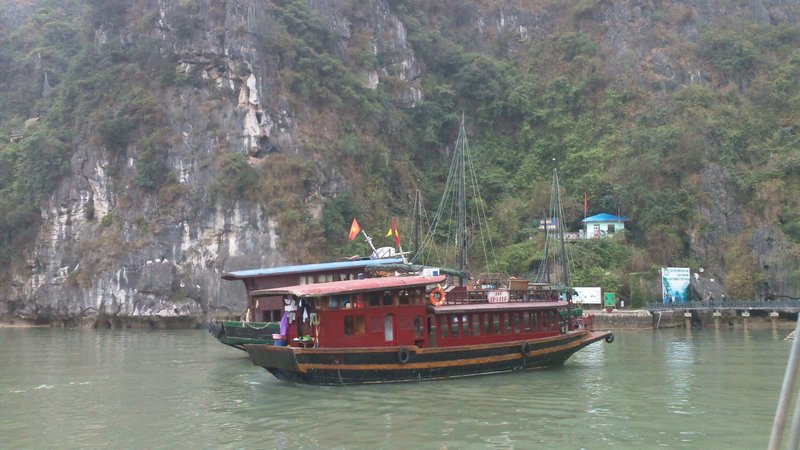 at the caves in Ha Long