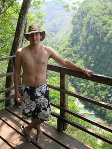 The author poses at the look out point, Semuq Champey
