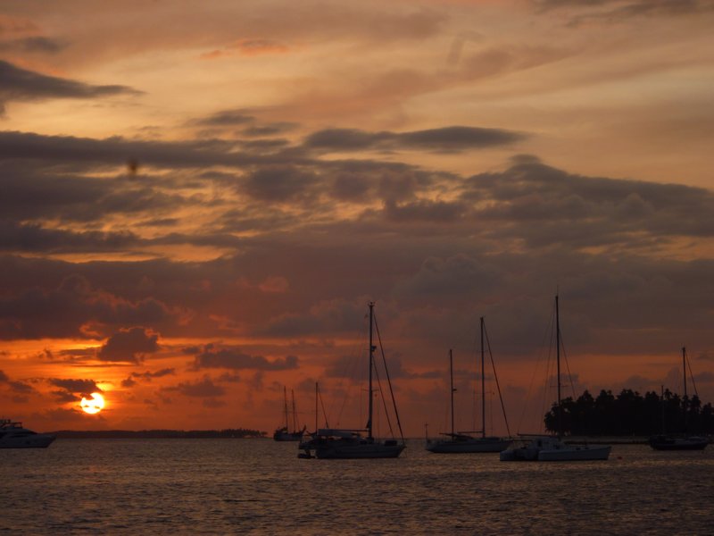 Sunset around the San Blas Islands