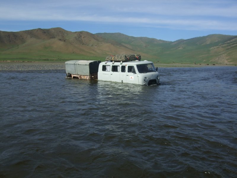 The day our support van got stuck in a river