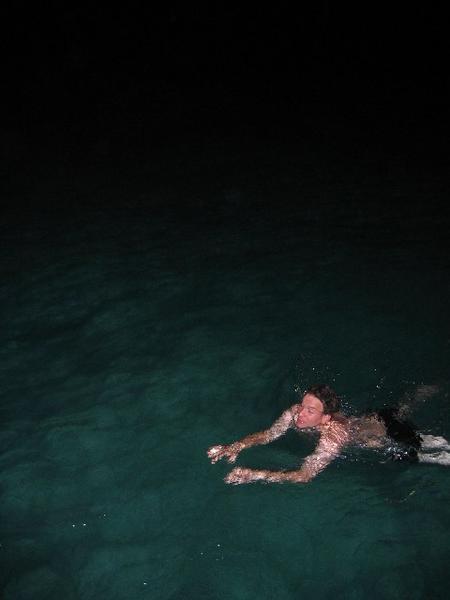 Late-night swimming