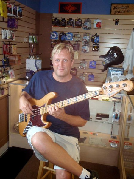 Steve and his refurbished bass
