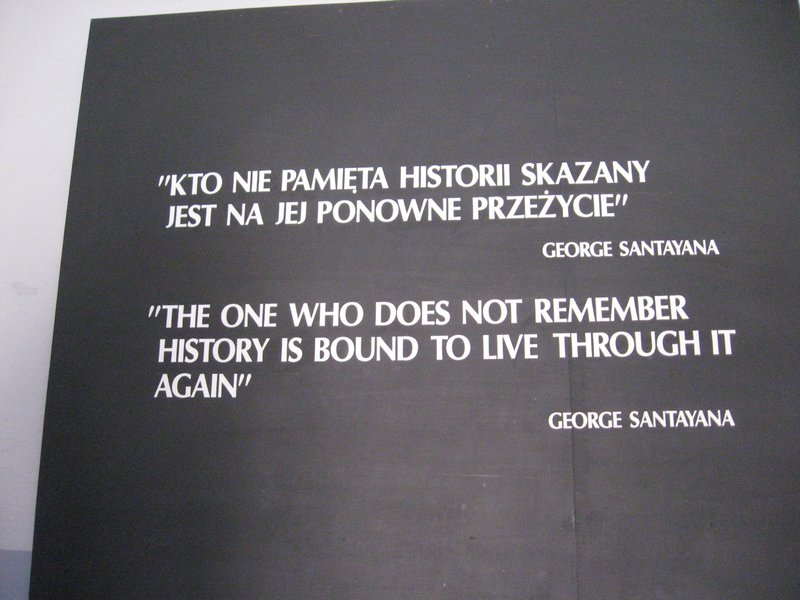 plaque at Auschwitz