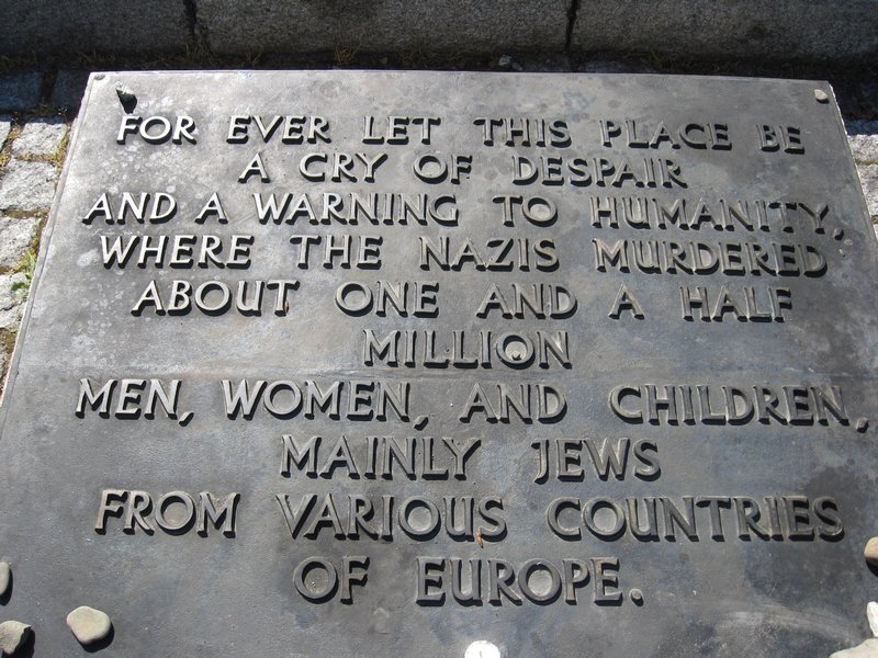 commemorative plaque at Birkenau