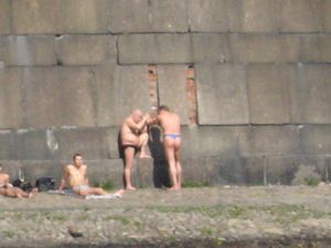 sunbathers near Peter & Paul fortress
