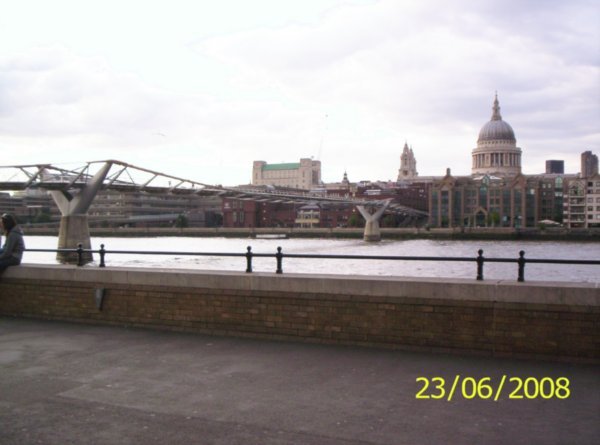 View of St. Paul's & Milennium Bridge from Globe Theatre