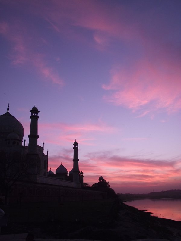Striking Pink Taj and yamuna