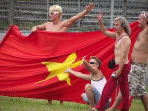 Russians with Vietnam Flag