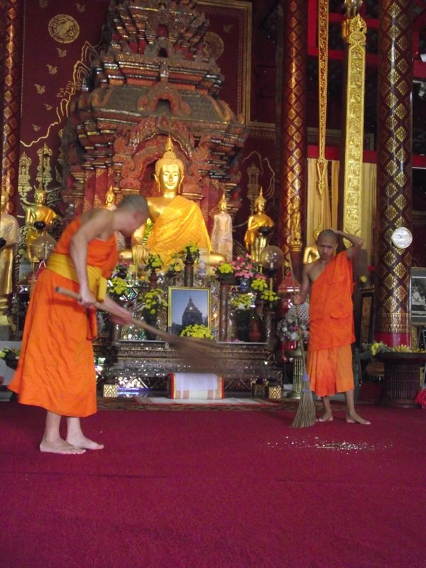 Monks Sweeping the Temple