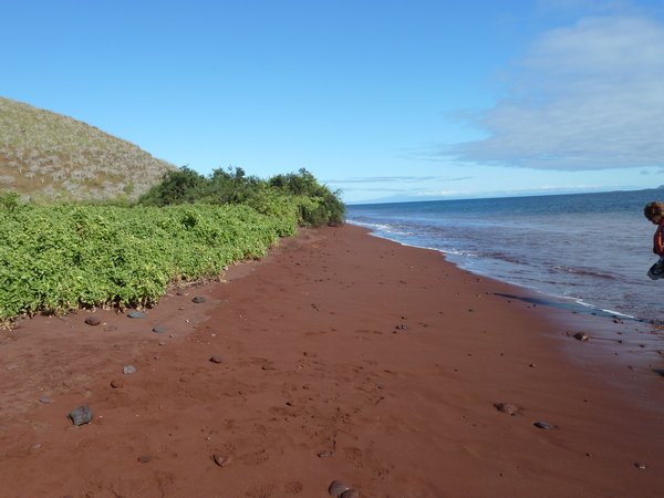 Rabida's red sandy beach