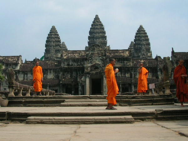 Posing Monks at Angkor Wat