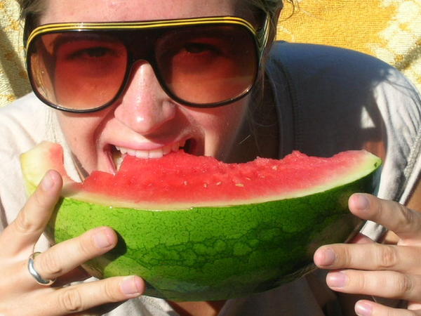 Maureen eats melon